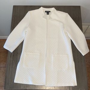 White Textured Fashion Coat
